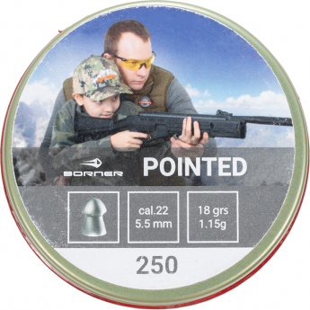 Пуля пневматическая BORNER POINTED 5,5мм, 1,15гр (250 шт.)